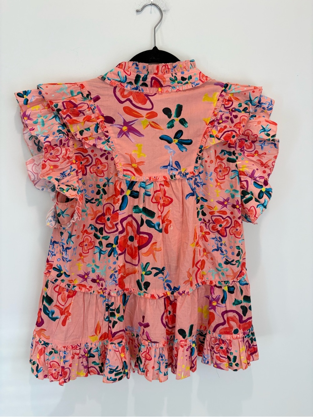 Alivia Simone Pink Floral Ruffle Blouse - Picture 3 of 3
